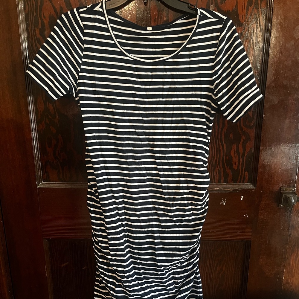 Striped Navy and White Women's maternity Dress